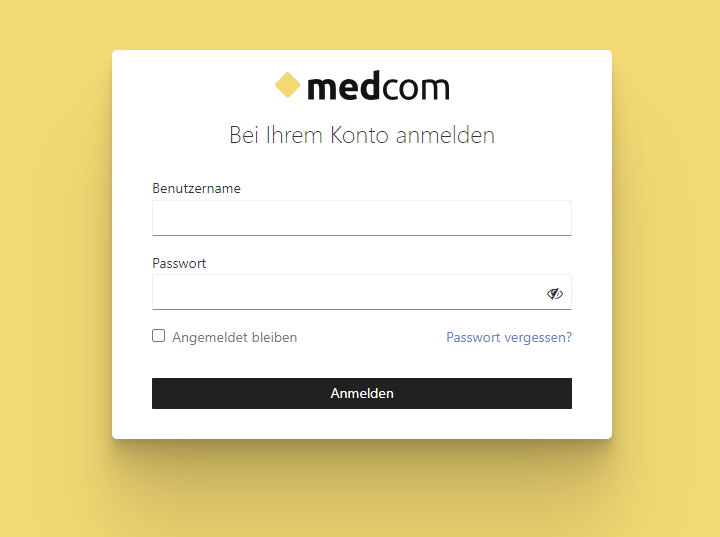 Anmeldefenster