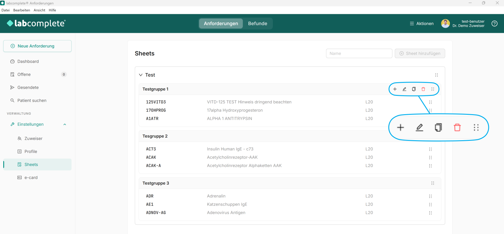 Neues Sheet anlegen
